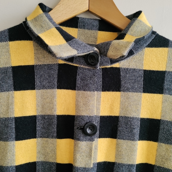 P Luca Milano Plaid Cardigan Size M - Picture 3 of 6